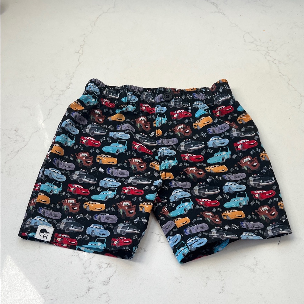 Kids Car Print Shorts - Black
